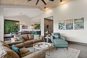 TV, fireplace, ping pong