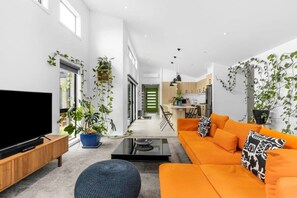 TV, fireplace, offices