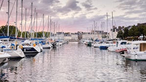 A marina with numerous boats docked along the water. - Appart Hôtel & Spa La Villa Du Port (Vannes)