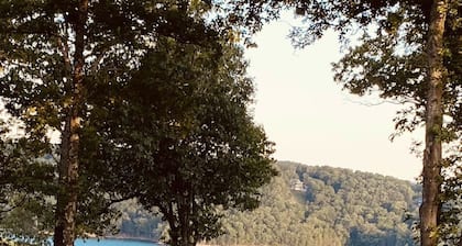 Eureka Springs, AR. Cozy log cabin studio, sleeps 2-4.Lake view- 15 min to town