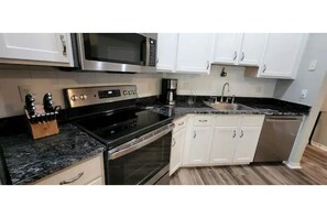 Fridge, oven, dishwasher, paper towels