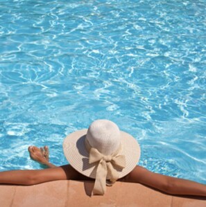 Guests can enjoy a refreshing swim in the serene pool.