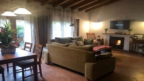 Smart TV, fireplace, books - Reconnect, The Magic of Rural Life Awaits You (Gata)