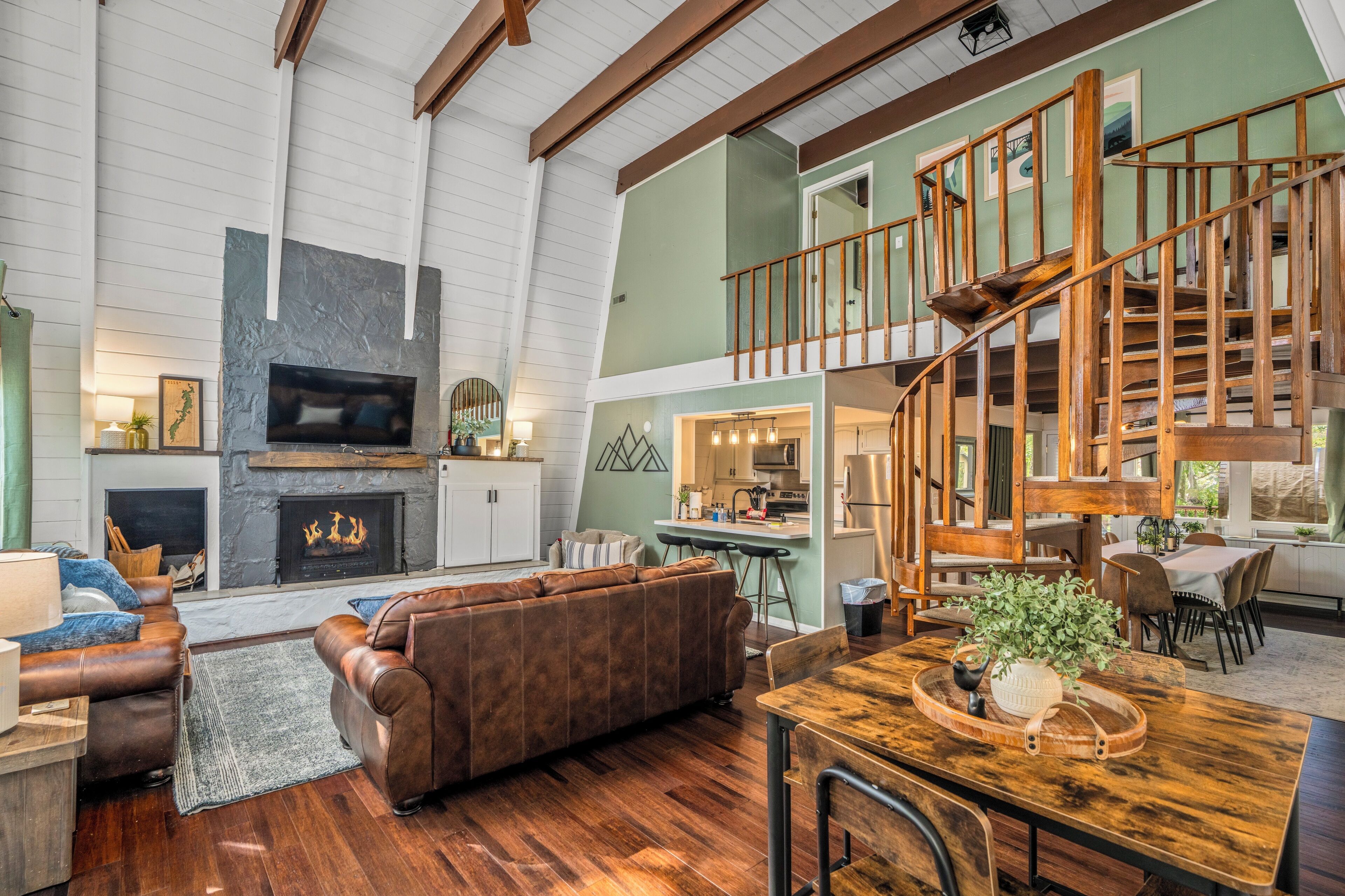 Smart TV, chimenea y futbolito 