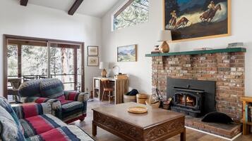 Televisor intel·ligent, llar de foc i llibres