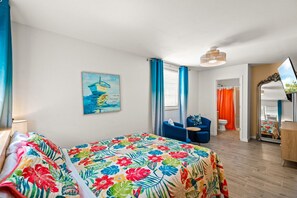 2 bedrooms, desk, iron/ironing board, travel crib