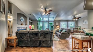 Televisión y chimenea