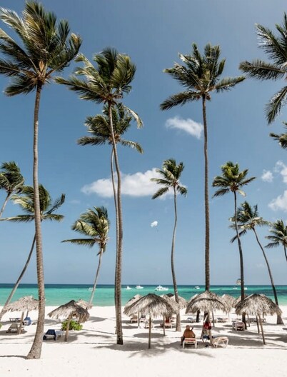 2 BR, 2 Bath villa on private beach in Los Corales, Bavaro Beach, Punta Cana.   