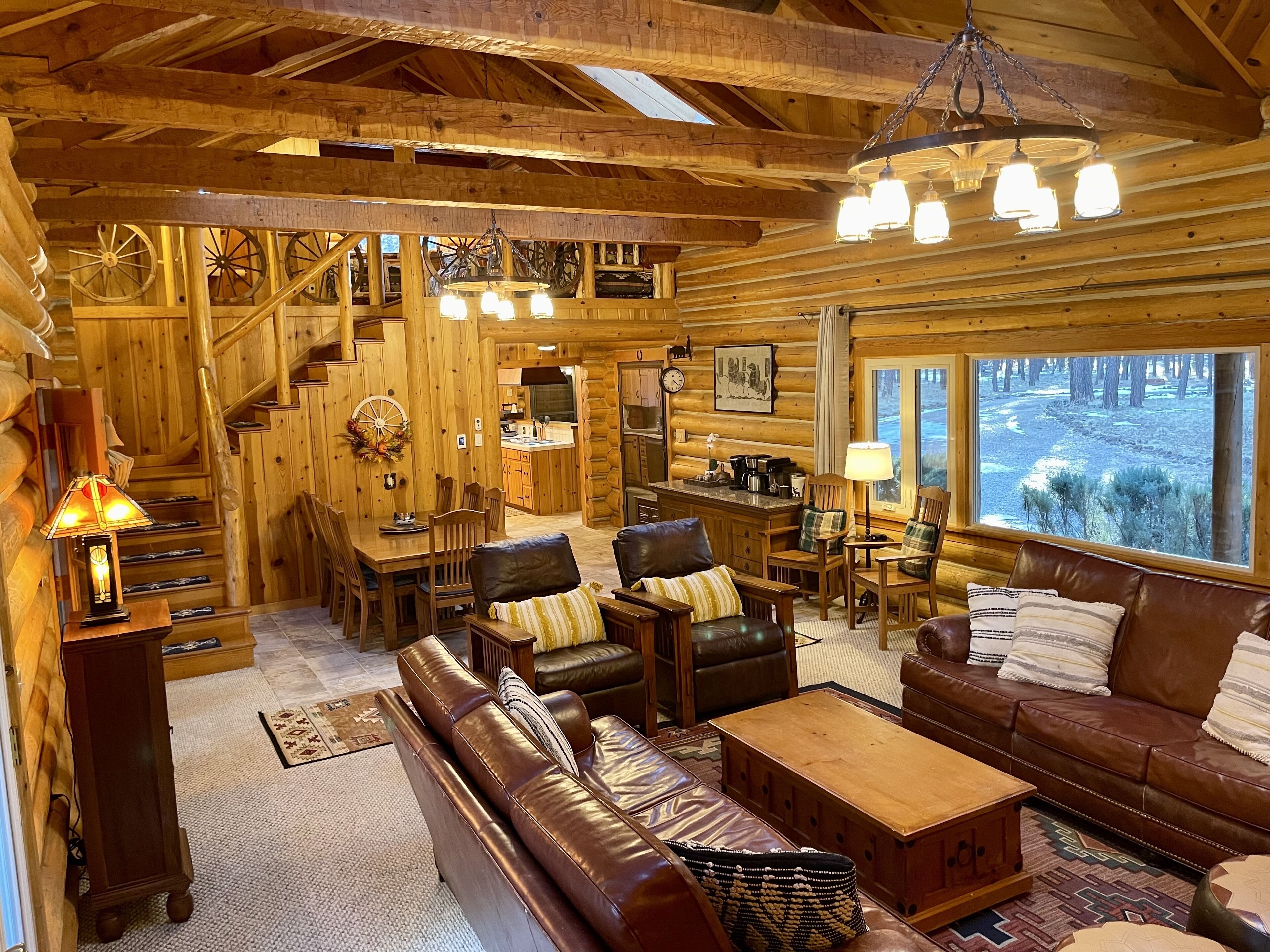 TV connectée, cheminée, lecteur de DVD, livres