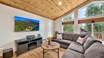 Smart TV, fireplace, video games, foosball