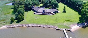 Waterfront Estate w Private Pier, Game Room & Bar