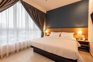 Căn hộ Executive | Bộ đồ giường cao cấp, két bảo mật tại phòng, bàn