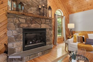 Interior - Maine Lodge with Fireplace and Pool Table (Bethel)