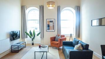 Comfort Apartment, 1 Double Bed with Sofa bed | Living area | 42-inch flat-screen TV with satellite channels, TV