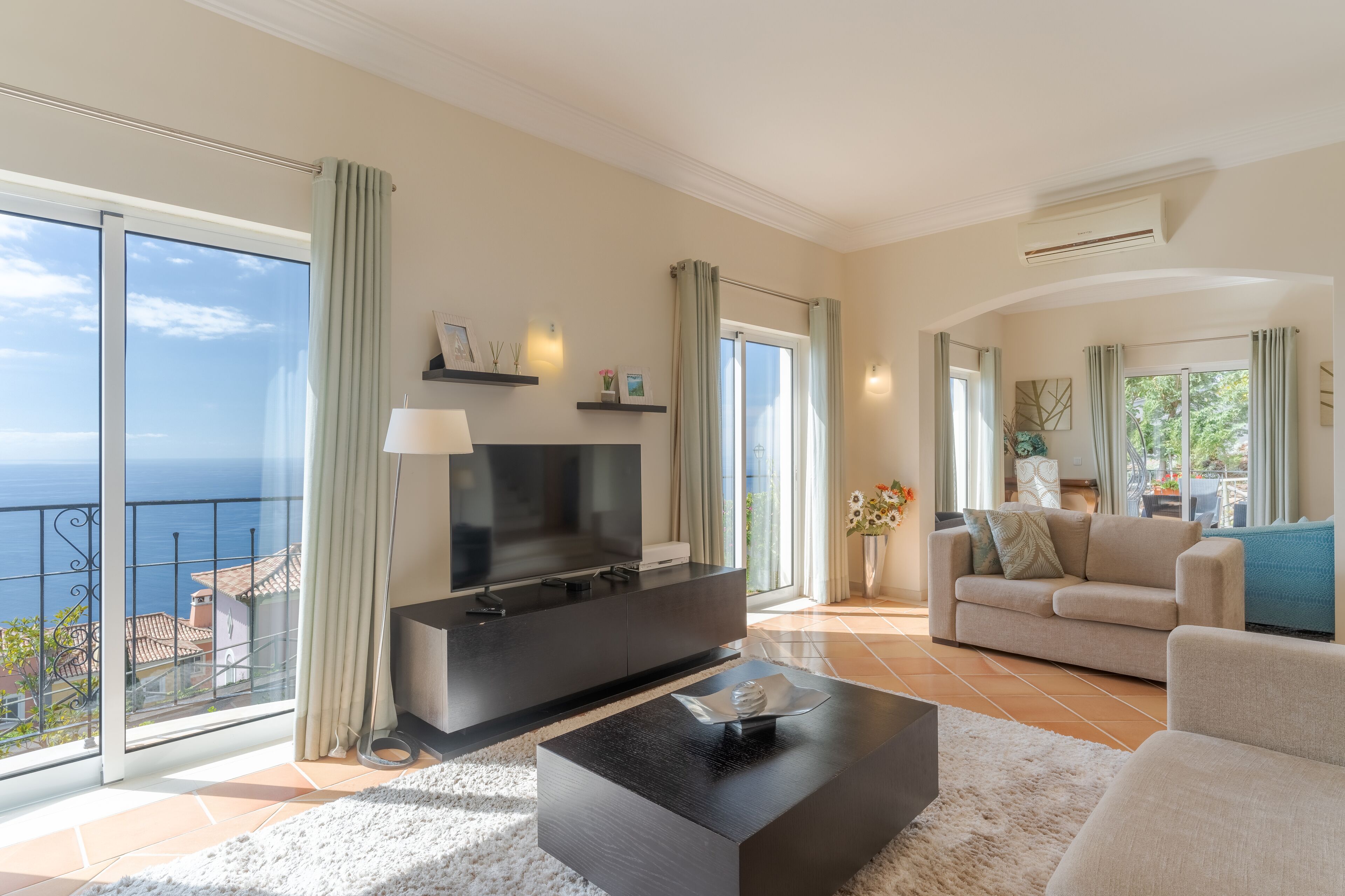 52-英寸纯平电视 （配备有线频道）、电视