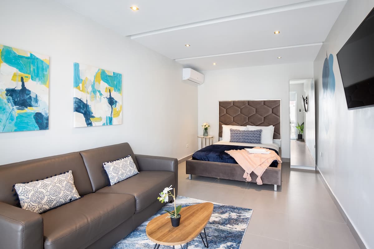 Studio, 1 queensize bed met slaapbank | 1 slaapkamer, individueel gedecoreerd, individueel gemeubileerd