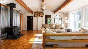 TV connectée, cheminée, chaßne hi-fi