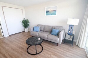 Flat-screen TV, fireplace, offices - Double Palms by StayMareni - Oceanfront Suite (Myrtle Beach)