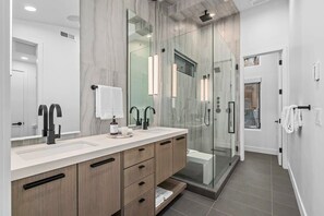 Bathtub, hair dryer, towels
