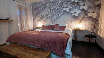 Deluxe-Apartment | Hochwertige Bettwaren, Select-Comfort-Betten, individuell dekoriert