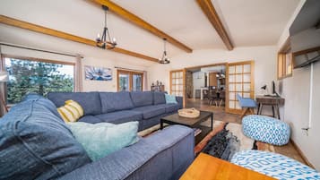 TV connectée, cheminée, jeux vidéo, livres