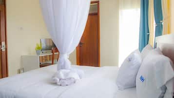 Memory-foam beds, individually decorated, individually furnished, desk