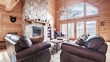 TV, fireplace, video games, table football