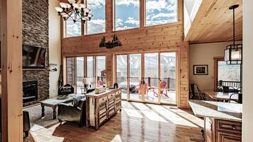 Smart TV, fireplace, video games, foosball