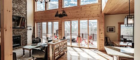 Smart TV, fireplace, video games, table football