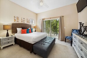 2 bedrooms, in-room safe, iron/ironing board, travel cot