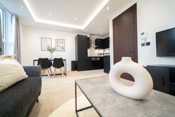 Deluxe-Apartment, 1 Doppelbett und Schlafsofa | Wohnbereich