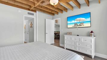 4 bedrooms, iron/ironing board, travel cot, WiFi