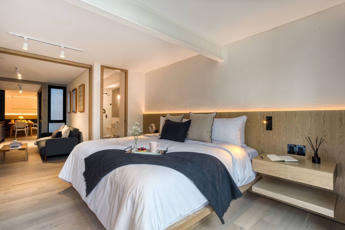Standard Apartment with Balcony | 1 soverom, sengetøy av topp kvalitet og safe på rommet