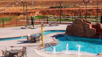 A heated pool, a lap pool