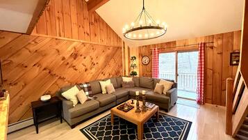 Smart TV, chimenea, reproductor de DVD y tenis de mesa