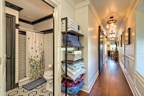 Free toiletries, hair dryer, towels