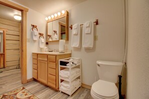 Hair dryer, towels