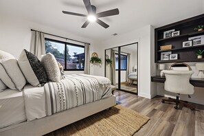 5 habitaciones, tabla de planchar con plancha, wifi y ropa de cama
