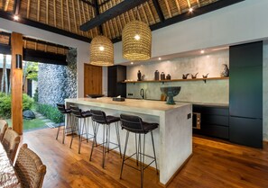 Luxury Villa | Private kitchen | Dining tables - Villa Wolfe by Villa Finder (Seminyak)