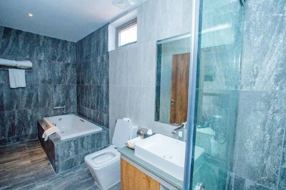 Bagno | Doccia, soffione a pioggia, set di cortesia firmato, asciugacapelli
