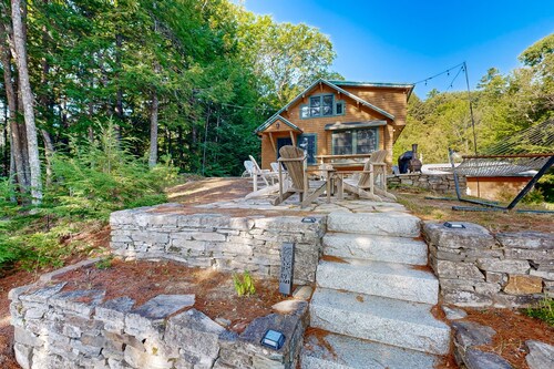 Belgrade Lakes getaway with private swim dock, outdoor living, & canoe/kayaks