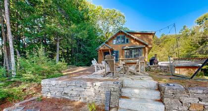 Belgrade Lakes getaway with private swim dock, outdoor living, & canoe/kayaks