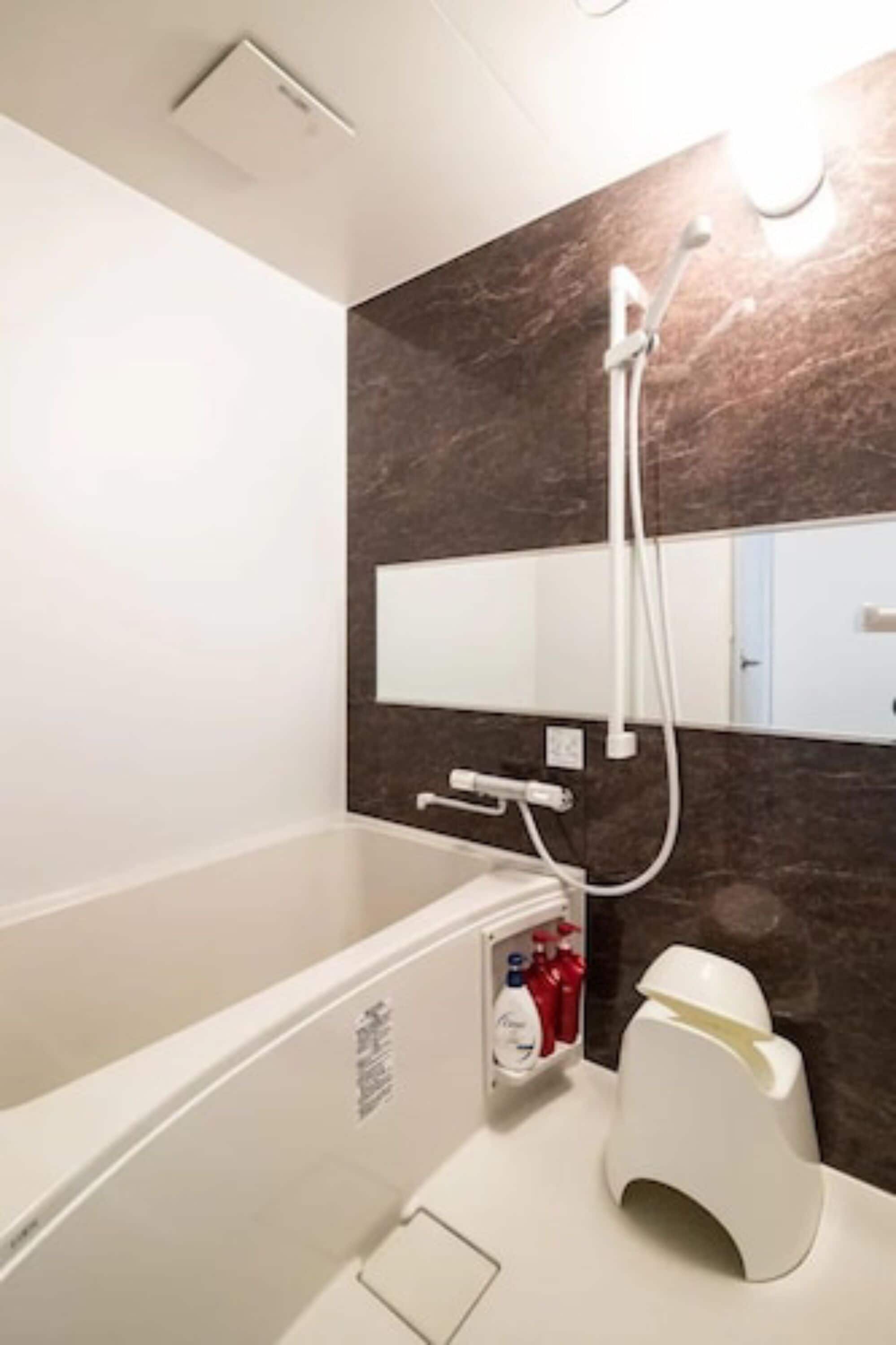 Deluxe Apartment | Bathroom | Hair dryer, towels, toilet paper