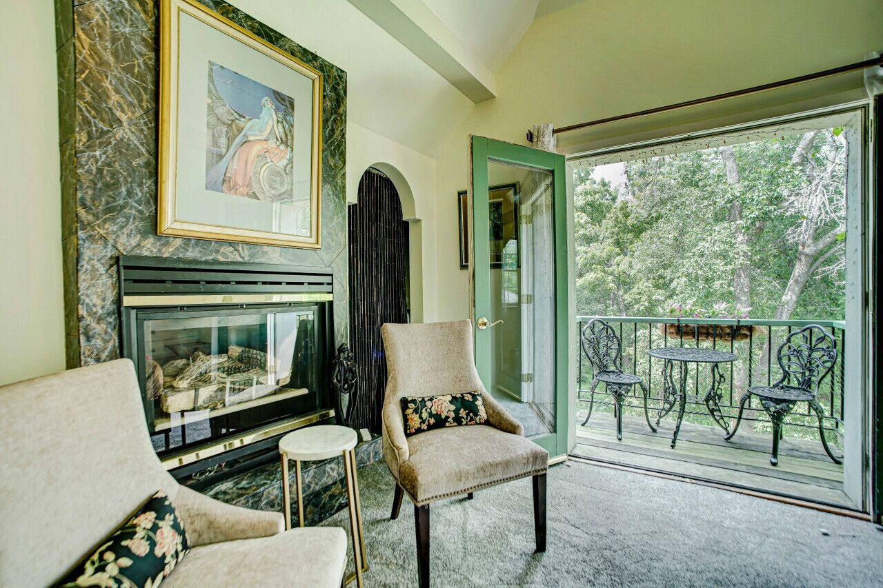 Smart TV, fireplace, DVD player, books