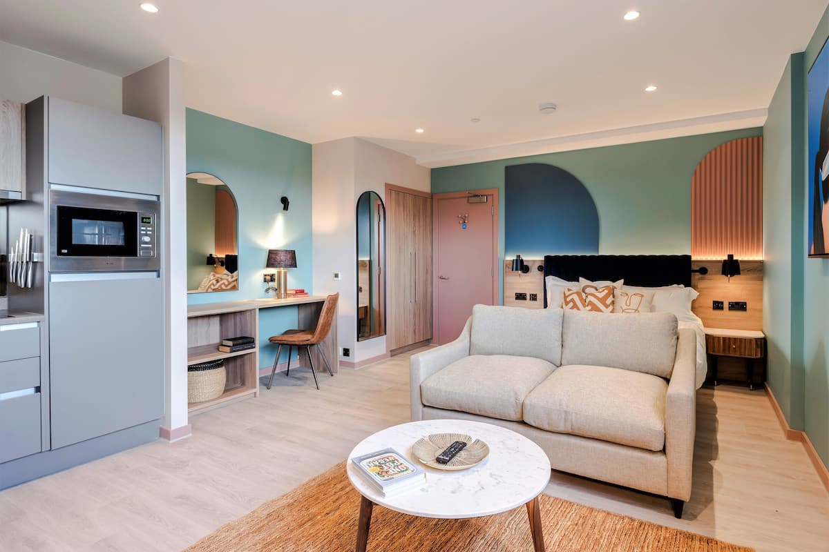 1 habitación y ropa de cama de alta calidad