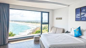 Habitación Premier, vista al océano | Ropa de cama de alta calidad, camas Select Comfort y minibar