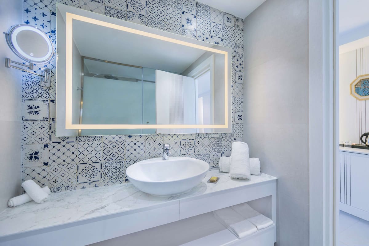 shower, free toiletries, hair dryer, slippers