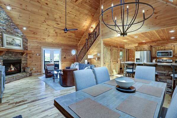 Smart TV, fireplace, video games, stereo