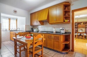 Fridge, microwave, toaster, high chair