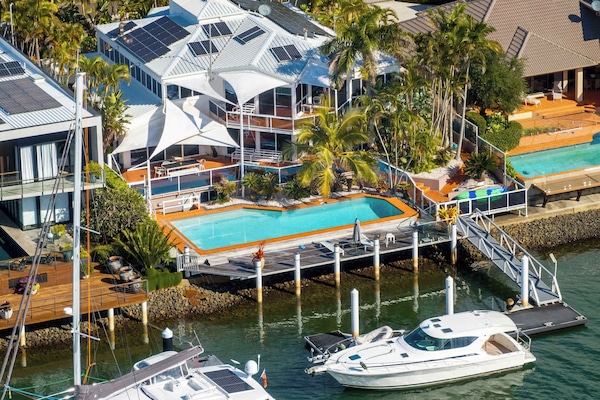 Stunning waterfront home with panoramic river views